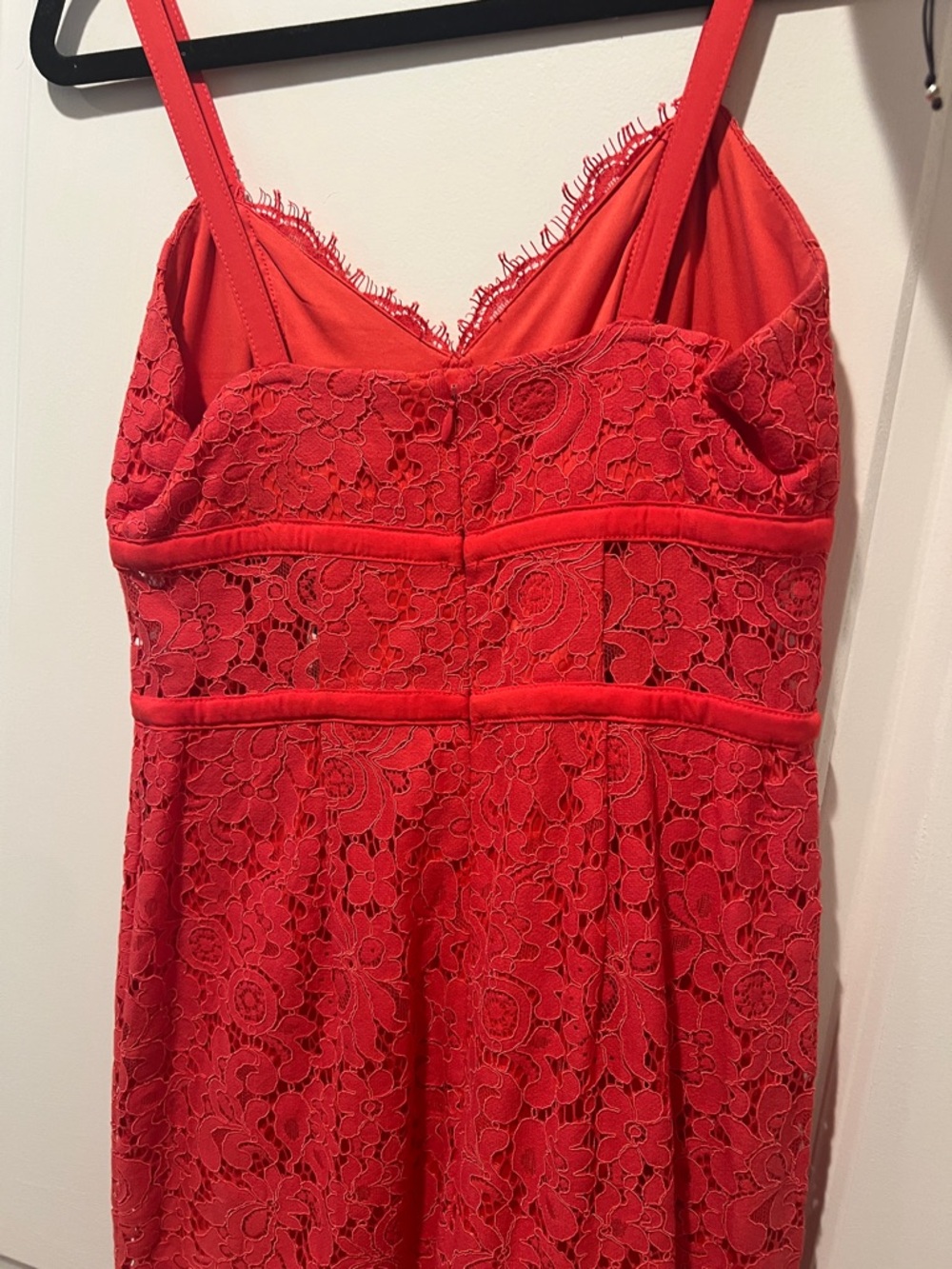 Express Red Lace Spaghetti Strap Dress - Picture 3 of 4